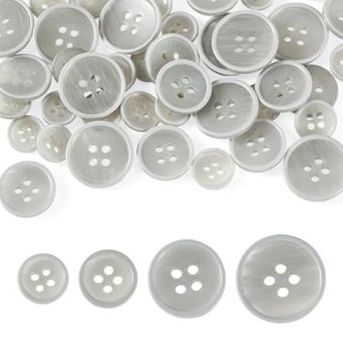 Imagem de 40 peças de botões de resina redondos planos 10/11/15/18 mm botões de costura para camisa, roupas, casacos, ternos, jaqueta, jeans, saias, costura, artesanato, decoração DIY