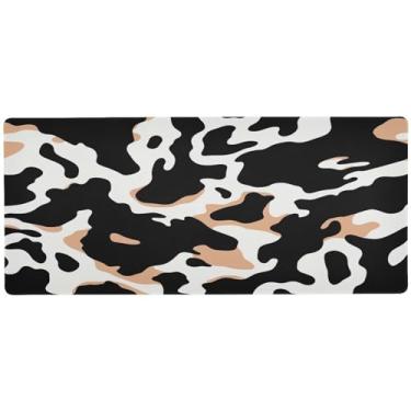 Imagem de Wassud Mouse pad listrado de vaca para jogos com base de borracha antiderrapante, mouse pad longo com borda costurada, almofada grande à prova d'água para escritório, casa, 80 cm x 40 cm