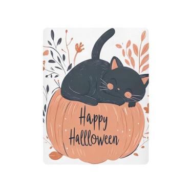 Imagem de xigua Lençol de berço de gato dormindo em uma abóbora para meninas e meninos, lençol macio e respirável adequado para berço padrão e cama infantil 68,5 x 99 cm