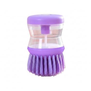 Imagem de Escova de Limpeza Multiuso com Dispenser de Detergente, Cerdas de Nylon, Design Ergonômico, para Cozinha e Banheiro, (Roxo)