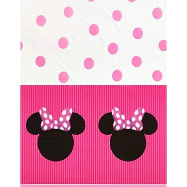 Imagem de Minnie Mouse listrado e bolinhas à prova d'água decoração de festa (137 cm x 213 cm)