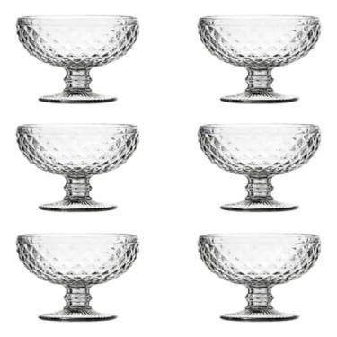 Imagem de Conjunto 6 Taças de Sobremesa Bico de Abacaxi, Vidro, 300ml, 10,5cm Altura x 12cm, Design Clássico Português