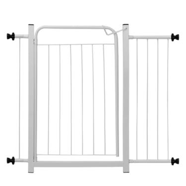 Imagem de Portão Para Cachorro Cercado Pet Criança Bebê Grade Proteção Portas Parede Segurança Vários Tamanhos (Branco, Portão com 1 ext. de 20cm e 1 de 05cm)