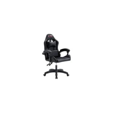 Imagem de Cadeira Gamer Giratória para Escritório, Preta, Malha Tecnológica, Suporte Lombar Fixo, Encosto de Cabeça, Inclinação 90-120°, Altura Ajustável 118-128cm, Capacidade 120kg