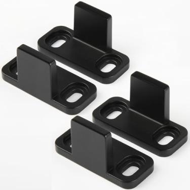 Imagem de HASWARE Guia de piso inferior para porta de celeiro deslizante, guia de trilho inferior montado no chão, design em forma de T, para porta, armário (preto 4)