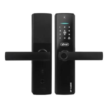 Imagem de Fechadura Eletrônica Digital Biométrica com Câmera Wi-fi, App, RFID, Preta, Modelo CA609, Bluetooth, 200 Cartões