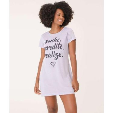 Imagem de Camisola Estampa Frase Manga Curta Marisa-46016, Lilás, G