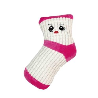 Imagem de Whtkoph Brinquedo com Apito para Cães, Meia Recheada – Mantém Seu Cão Entretido – Criativo – Brinquedo Interativo para Cães de Pequeno E Médio Porte –, Branco Rosa