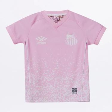 Imagem de Camisa Infantil Santos Outubro Rosa 21/22 Torcedor Umbro, 1A, Unissex,