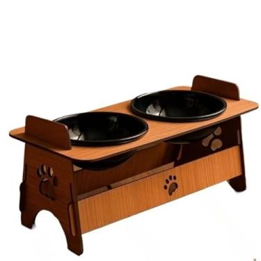 Imagem de Comedouro Elevado para Cães e Gatos com Tigela de Aço Inox | Reduz Dores e Melhora a Postura | Antiderrapante e Higiénico | Opção com 1 ou 2 Tigelas | Produto Desmontável(2 TIGELA)