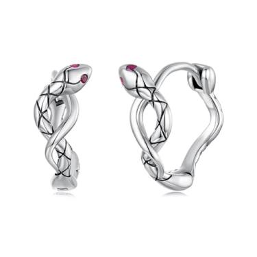 Imagem de GemKing Brincos de argola torcida SCE1854, Prata esterlina, Sem Pedra Preciosa