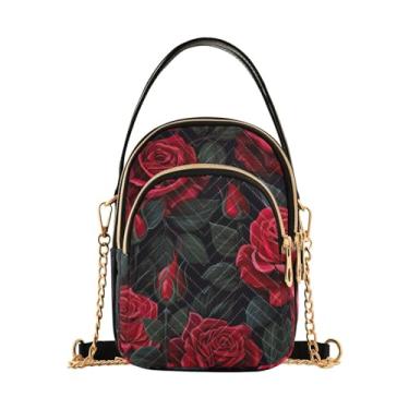 Imagem de GAIGEO Bolsas de ombro femininas para balas de Natal, bolsa de ombro, bolsas transversais modernas para mulheres, Textura de rosas abstrata-3, One Size