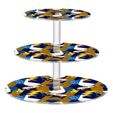 Imagem de Skates fofos de gansos de desenho animado, 3 níveis, suporte de cupcake para festa, copo de bolo, torre, suporte de bolo para servir para festas, sobremesas, aniversário, casamento