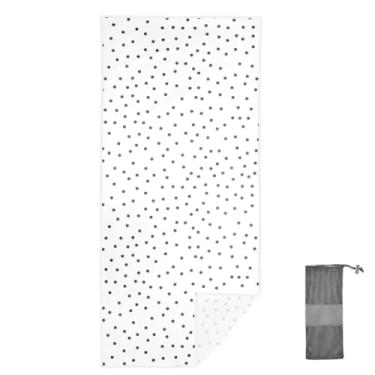 Imagem de Joitme Toalha de acampamento moderna de bolinhas preto e branco, 78 x 188 cm, toalhas de piscina, toalhas de viagem para mulheres