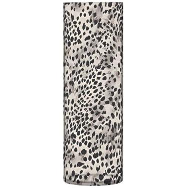 Imagem de Vaso de flores redondo de pele de leopardo de animal lindo vaso de flores cilíndrico para decorações de mesa para quarto, 30 cm x 9,9 cm