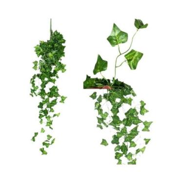 Imagem de Guirlanda De Folhas De Hera Artificial De 90cm Verde Para Decoração De
