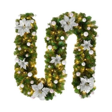 Imagem de Guirlanda De Natal De 2,7M Com 5 Cores, Decorações De Luzes De Rattan 