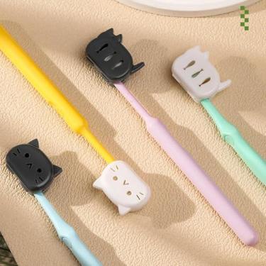 Imagem de Capas de escova de dentes, protetor de cabeça de escova de dentes de gato fofo para viagens domésticas, serve na maioria das escovas de dentes manuais e elétricas, 4 unidades
