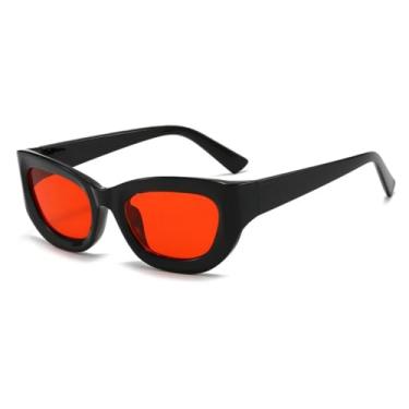 Imagem de HPIRME Óculos de grau femininos e masculinos da moda, com proteção UV400 e em cores vibrantes (preto e vermelho).