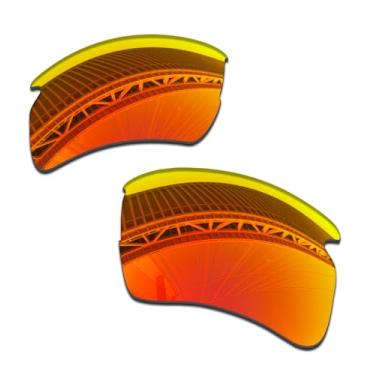 Imagem de LenzProse Lentes de reposição polarizadas de 1,5 mm para óculos de sol Oakley Flak 2.0 XXL OO9488 63 mm, antiarranhões | Ajuste perfeito, Vermelho fogo polarizado - 1,5 mm, 63mm