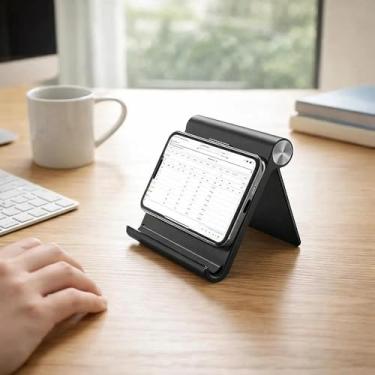 Imagem de 1 suporte de tablet ajustável e dobrável, compatível com a maioria dos iPhones e smartphones, acessório de escritório doméstico