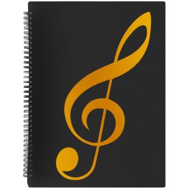 Imagem de Pasta de partitura, página de partitura 21 x 28 cm, suporte para partituras permite anotações, organizador de fichário de partituras em espiral de 40 páginas, armazenamento de partituras (1 pacote)