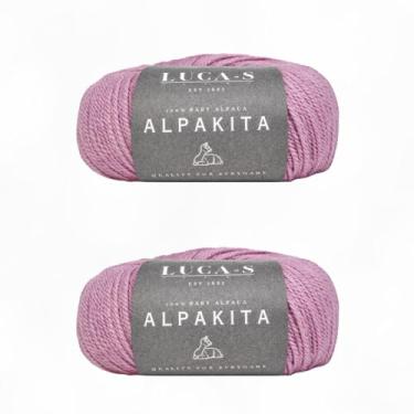 Imagem de Fio de alpaca Luca-S ALPAKITA Baby – 2 novelos de fio de peso DK 100% super macio para tricô e crochê, 100 g, total de 250 m, lã de tricô de alpaca luxuosa