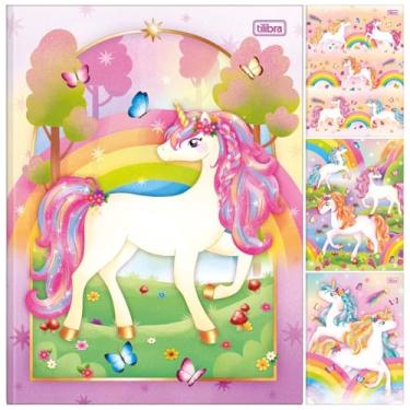 Imagem de Kit C/ 4 Caderno Blink Unicórnio Universitário Brochura TILIBRA - 80 Folhas