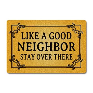 Imagem de FunXiLin Tapetes de porta de boas-vindas para decoração de casa (60 x 40 cm) tapetes engraçados com borracha antiderrapante traseira tapetes de cozinha capacho personalizado para entrada (como um bom