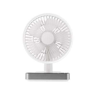 Imagem de Ventilador de Mesa Ultra Silencioso Verão com Lembrete Display Digital Carregamento Prático via USB Função Vento e Oscilação Ajustáveis Portátil para