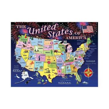 Imagem de Quebra-Cabeça Do Mapa Dos EUA 120 300 500 1000 Peças Brinquedo Educaci
