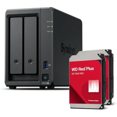 Imagem de Synology DS725 + Pacote 8TB Western Digital (WD Red Plus 2X 4TB) 2 Série Bay Plus com Ryzen R1600, 4 GB Ram (32 GB máx), 1 x 2,5 GbE, 1 x 1GbE, 2X M.2 Slots NVMe