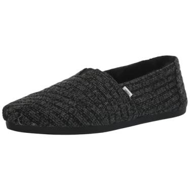 Imagem de TOMS Mocassim feminino Alpargata Cloudbound 10020181, Malha canelada preta e pele sintética, 7.5