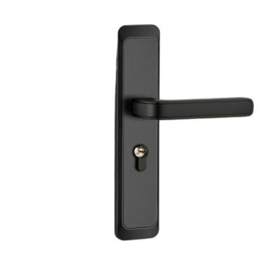 Imagem de Fechadura de porta de três cores elegante e simples maçaneta integrada fechadura de porta interna para casa (preto)