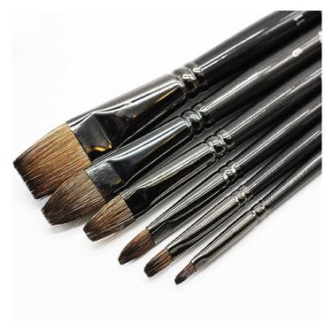 Imagem de Pincel profissional para pintura a óleo, material escolar, caneta, pincel plano para pintura guache (D conforme mostrado)