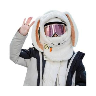 Imagem de Gorro De Lã De Inverno Com Orelhas De Coelho, Cachecol Quente, Capa De