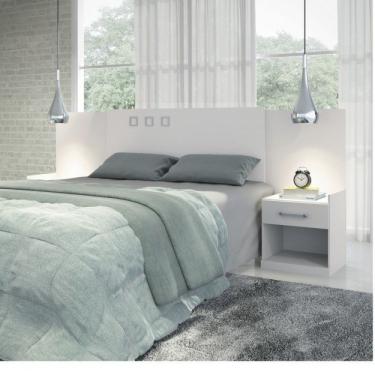 Imagem de Cabeceira Casal 2 Criados Mudos Havana Plus Santos Andira Branco