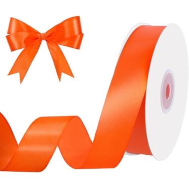 Imagem de Fita de cetim com laços rosa de 2,5 cm para guirlanda de cabelo Leis artesanato decoração de jardim casamento dia dos namorados decorações de embrulho de presente (amarelo)