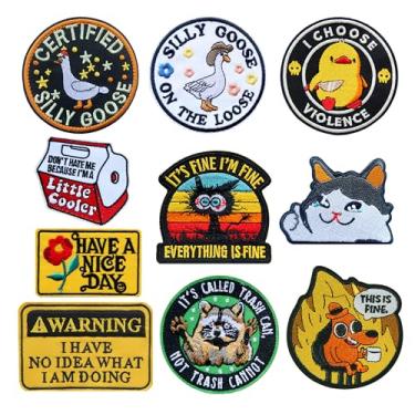 Imagem de YLY Patch engraçado, 10 peças de adesivos humorísticos bordados com moral tática militar com fecho de gancho e laço para bolsa, mochila, colete do exército, capacete, chapéu, arnês de cachorro
