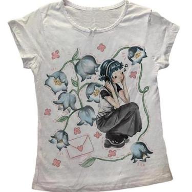 Imagem de Camiseta Y2K Gótica Feminina - Estilo Coreano Harajuku com Estampa Vin