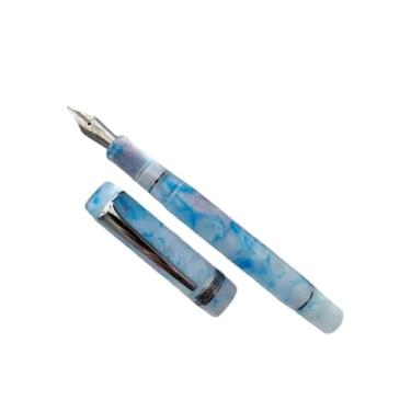 Imagem de RORFFK Caneta-tinteiro acrílica limão ponta longa faca bonita mármore âmbar caneta de tinta escrita escritório negócios novo (10)