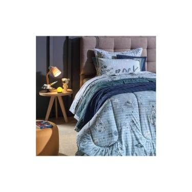 Imagem de Jogo de Cama Karsten Espacial 200 Fios, SOLTKG, AZUL