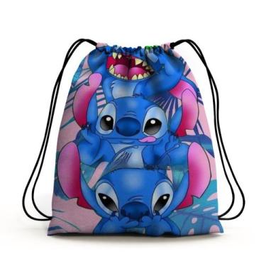 Imagem de Mochila Saco Stitch Infantil Feminina Escola Passeio Azul - Peres, azu