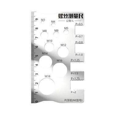 Imagem de Ferramenta De Medição De Rosca Em Aço Inoxidável, Régua De Medição, Ca