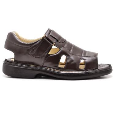 Imagem de Chinelo Masculino Ranster Comfort  Couro Nobre e Palmilha Gel Ultra Co