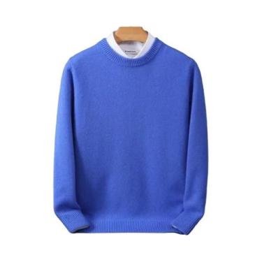 Imagem de Suéter Masculino Oversized De Cashmere Gola O Pulôver Solto De Tricô M