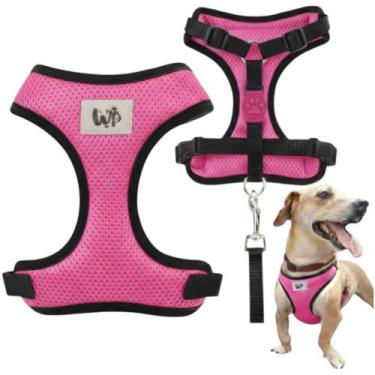 Imagem de Coleira colete peitoral + guia - feito no brasil - WEEK PET, Rosa, G