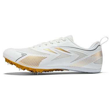 Imagem de REXSVAN Tênis de corrida masculino e feminino, 8 spikes, meninos e meninas, Branco, 36