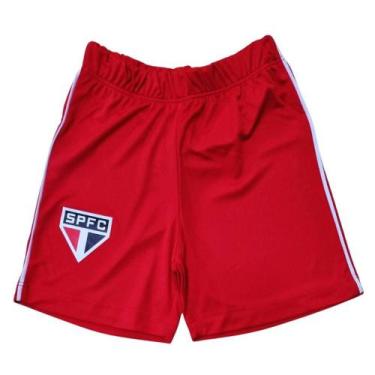 Imagem de Shorts São Paulo Infantil Juvenil Vermelho Oficial - Revedor, Tam 10