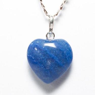Imagem de Colar Mini Coração Quartzo Azul 15mm Natural Pino Prata 950 - Cristais